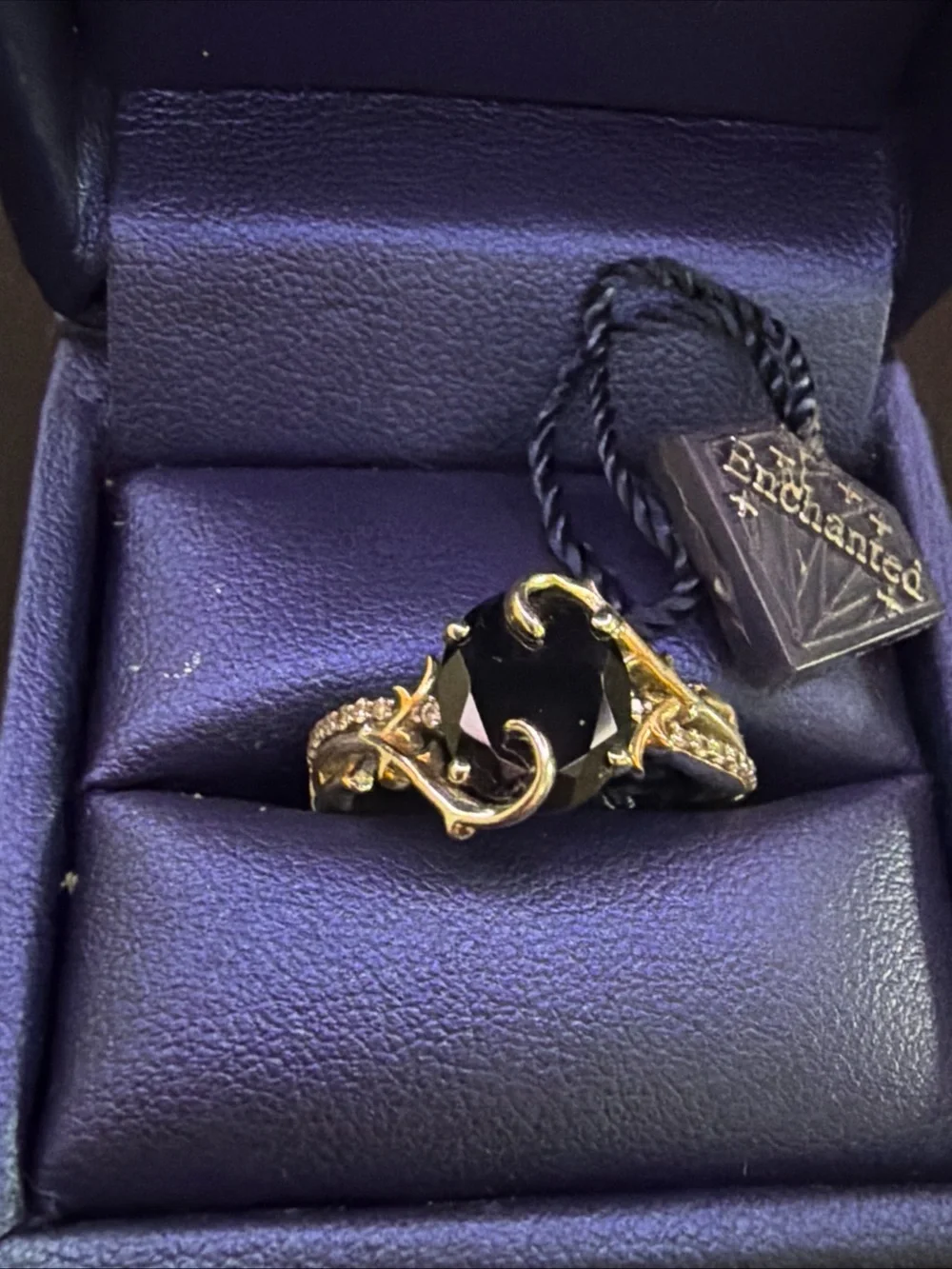 Disney Enchanted Fine Jewelry Maleficent Black Onyx Diamond Ring